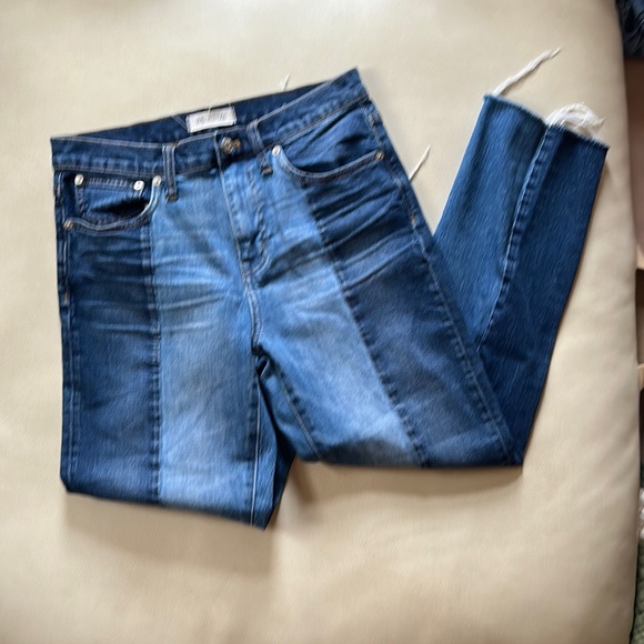 Madewell Cruiser Straight 2 tone Denim Jeans - Picture 2 of 5